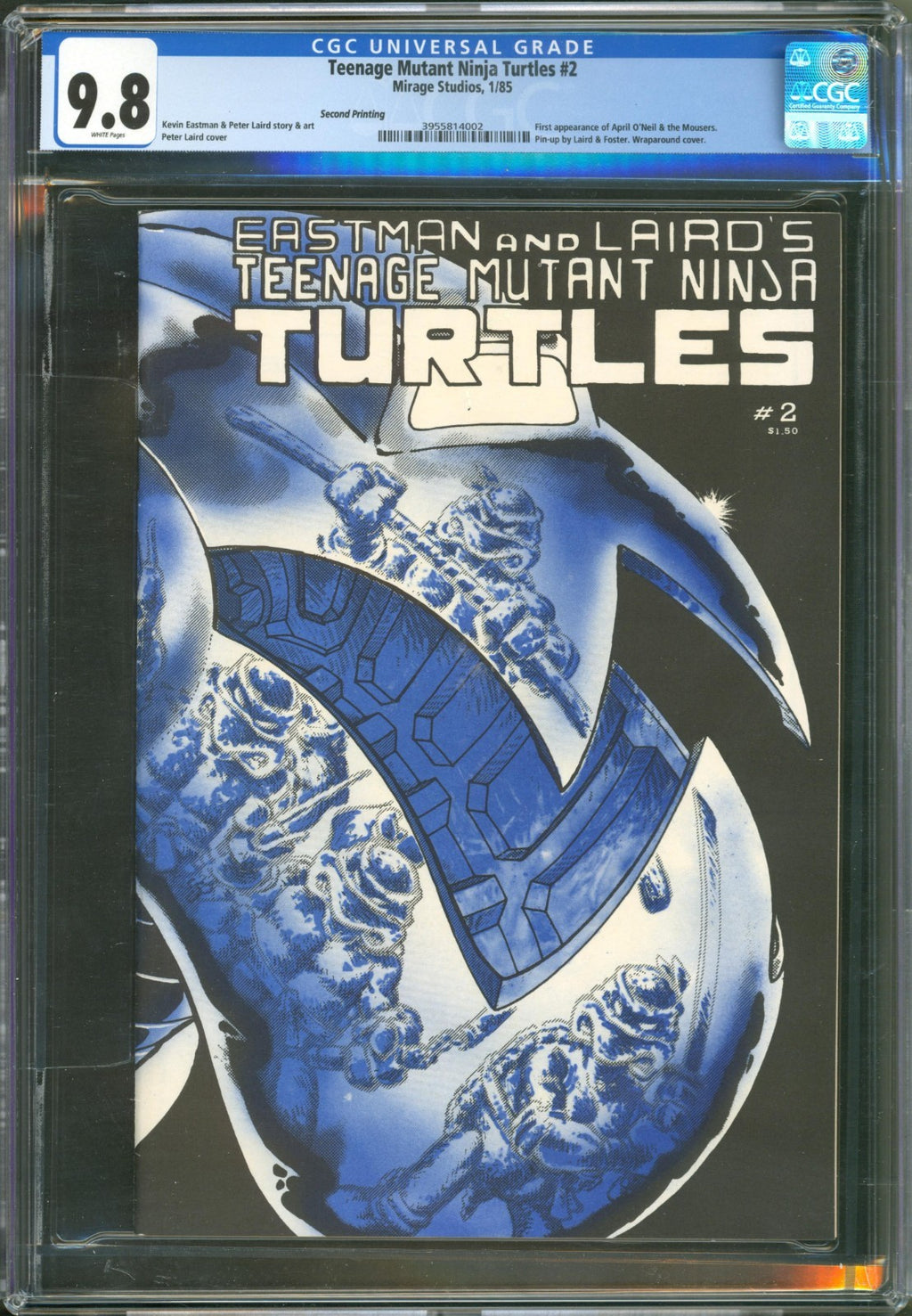 Teenage Mutant Ninja Turtles #2 CGC 9.8 Mirage 1985 2nd Print 1st April O'Neil