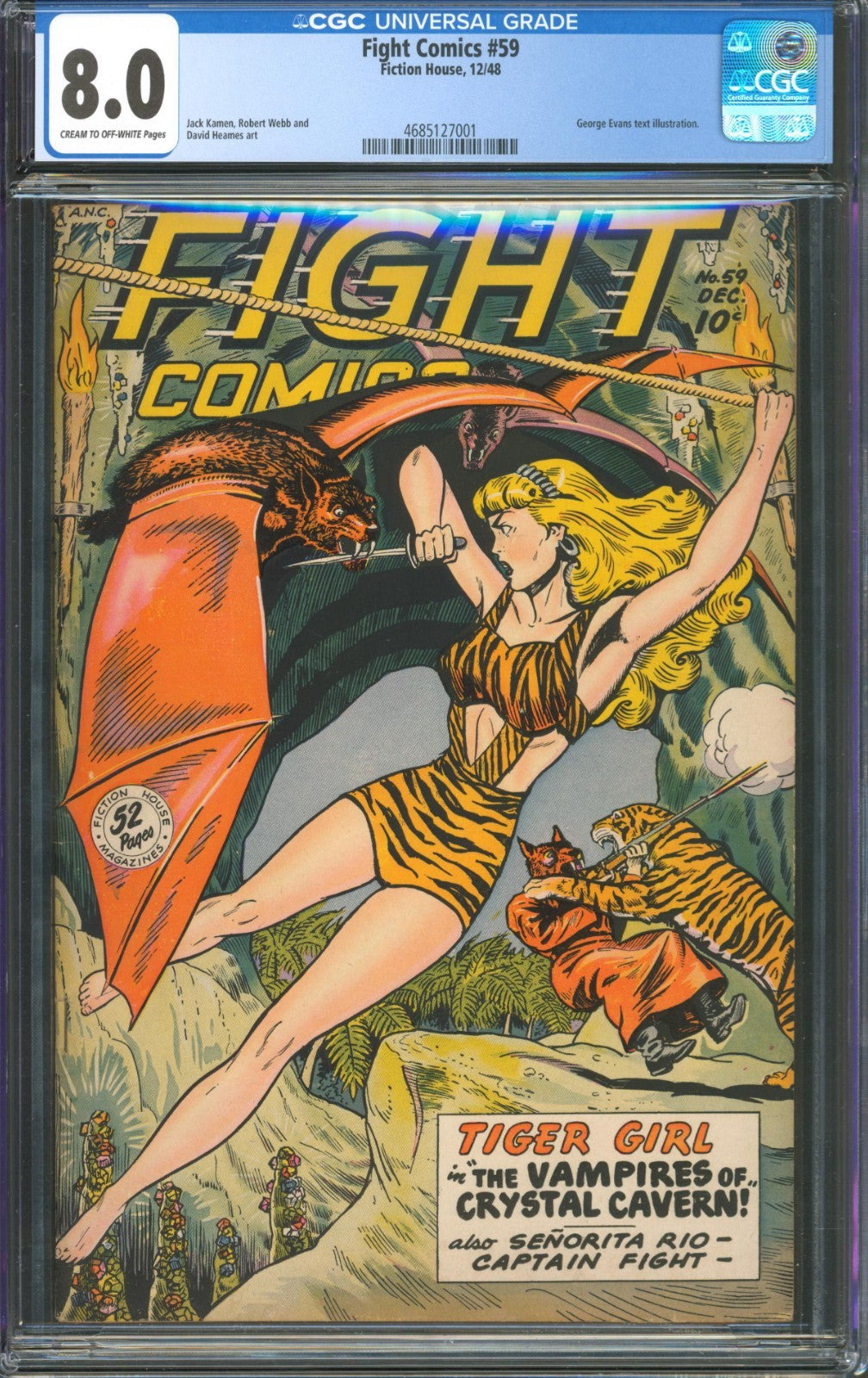 Fight Comics #59 CGC 8.0 Fiction House 1948 Tiger Girl Cover
