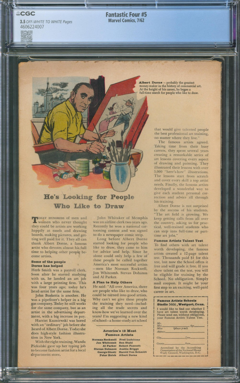 Fantastic Four #5 CGC 3.5 Marvel Comics 1962 1st Appearance of Dr. Doom