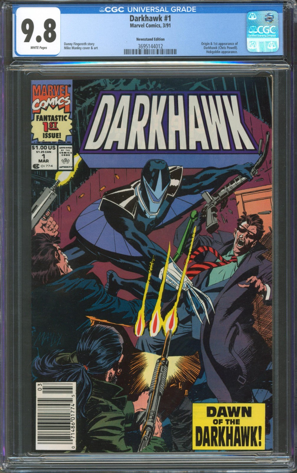 Darkhawk #1 CGC 9.8 Marvel Comics 1991 Newsstand 1st Appearance of Chris Powell
