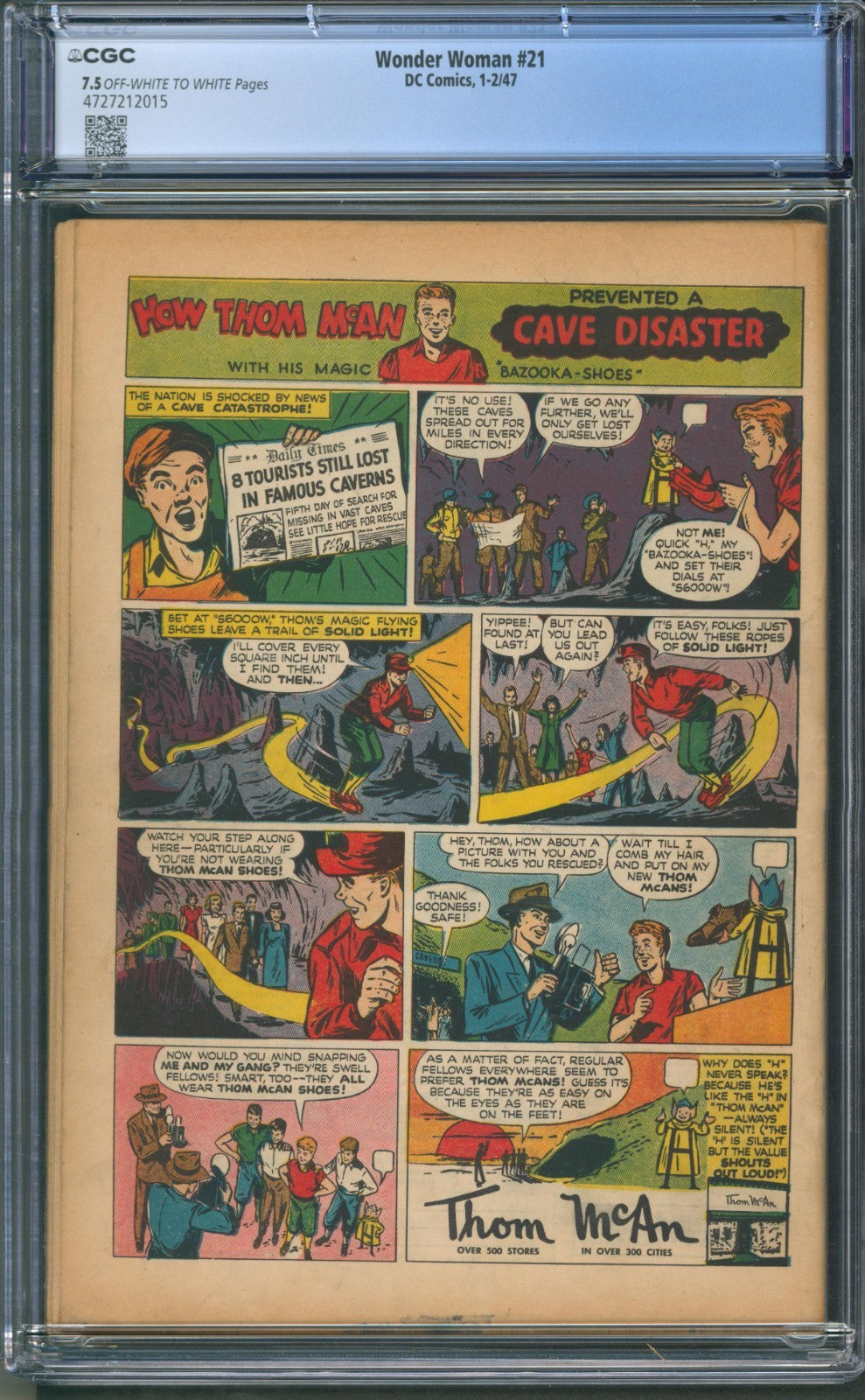Wonder Woman #21 CGC 7.5 D.C. Comics 1947 H.G. Peter Cover Annie Oakley Story
