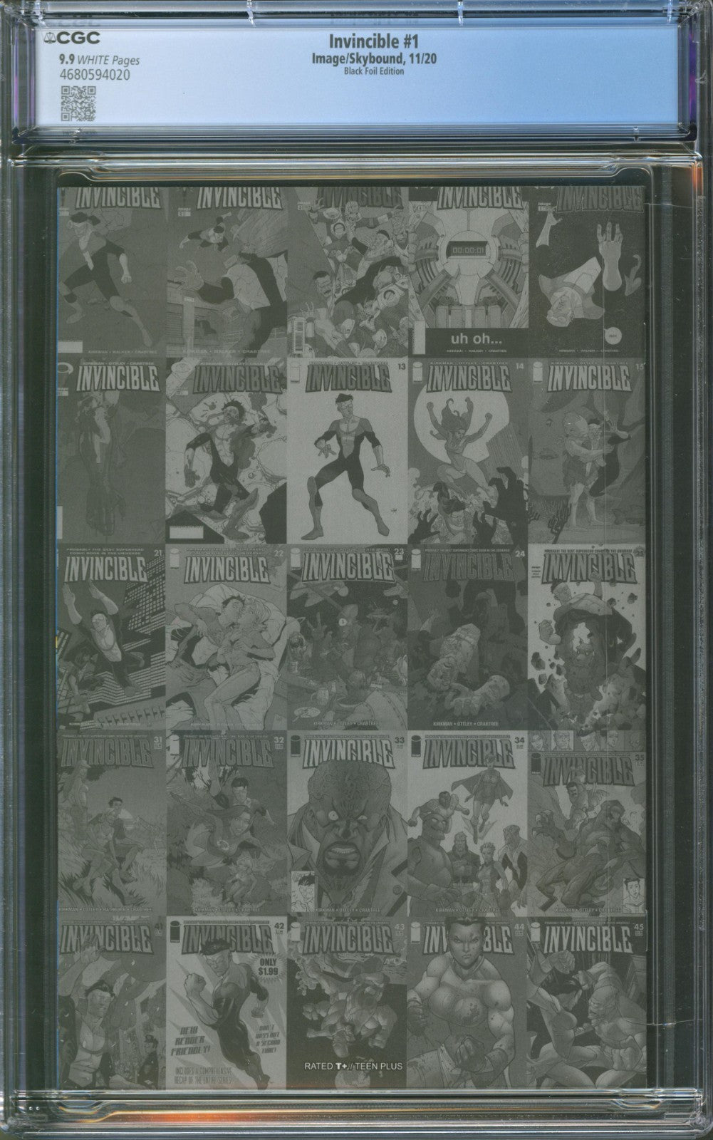 Invincible #1 CGC 9.9 Image/Skybound 2020 Black Foil Edition Exclusive Reprint