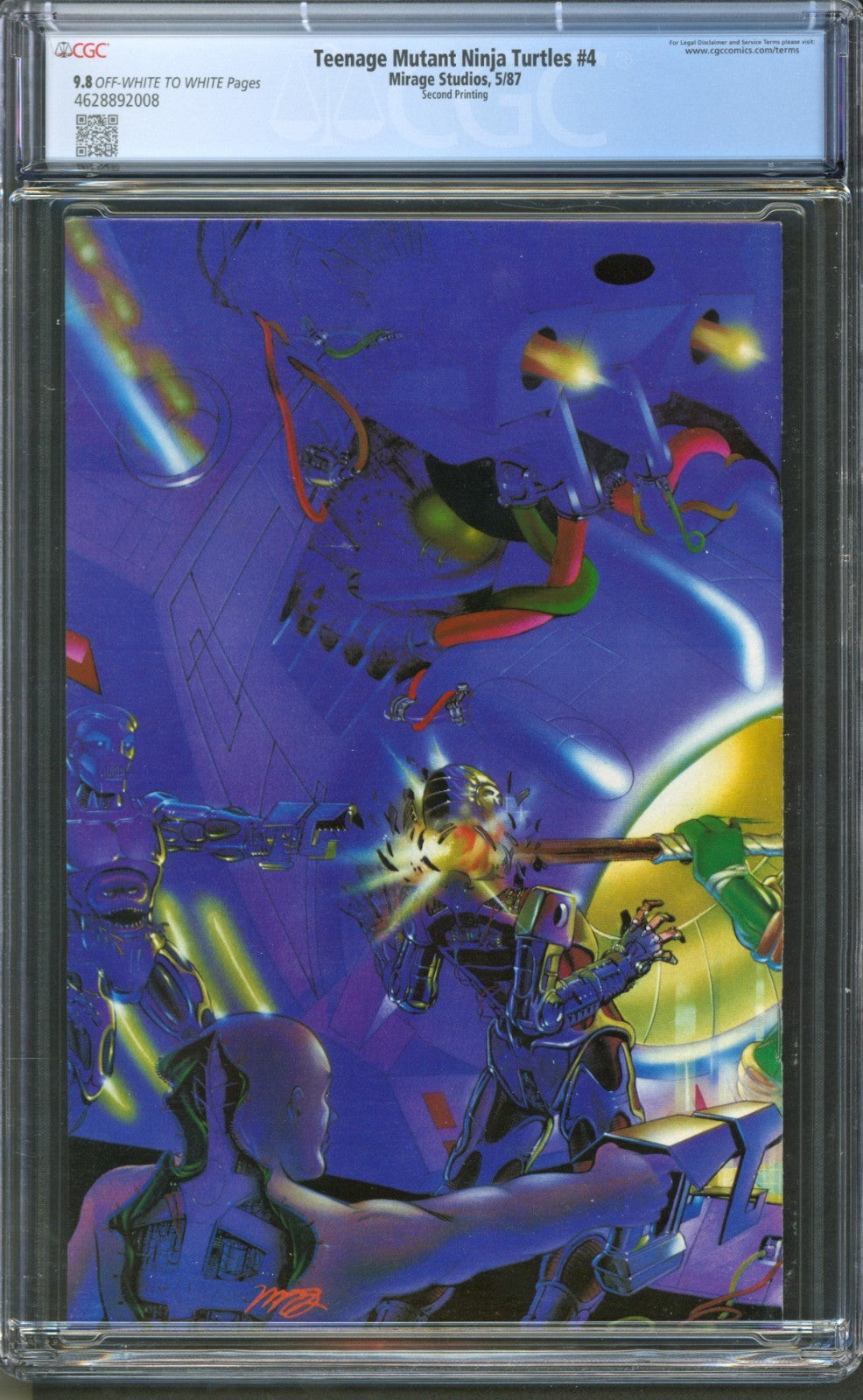Teenage Mutant Ninja Turtles #4 CGC 9.8 Mirage 1987 2nd Print Classic Cover