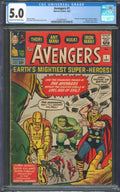 Avengers #1 CGC 5.0 Marvel Comics 1963 1st Appearance of Avengers