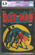 Batman #9 CGC 6.0 D.C. Comics 1942 Restored Joker Appearance 1st Christmas Story