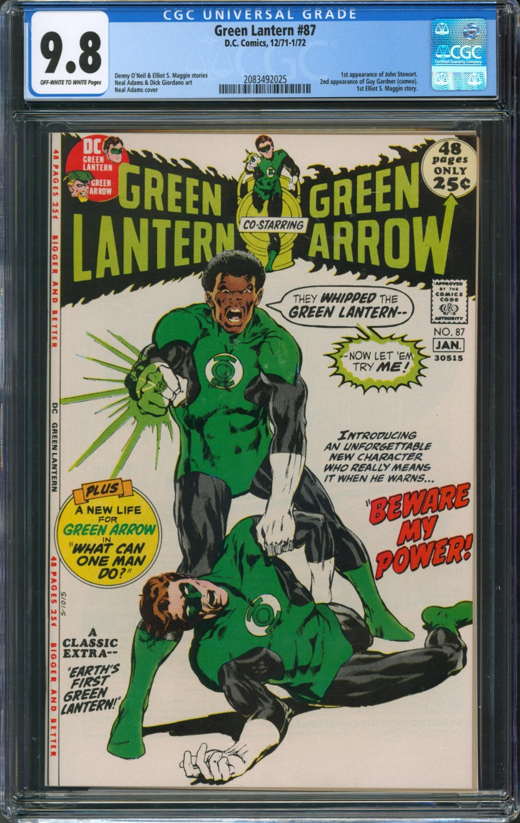 Green Lantern #87 CGC 9.8 D.C. Comics 1971 1st Appearance of John Stewart