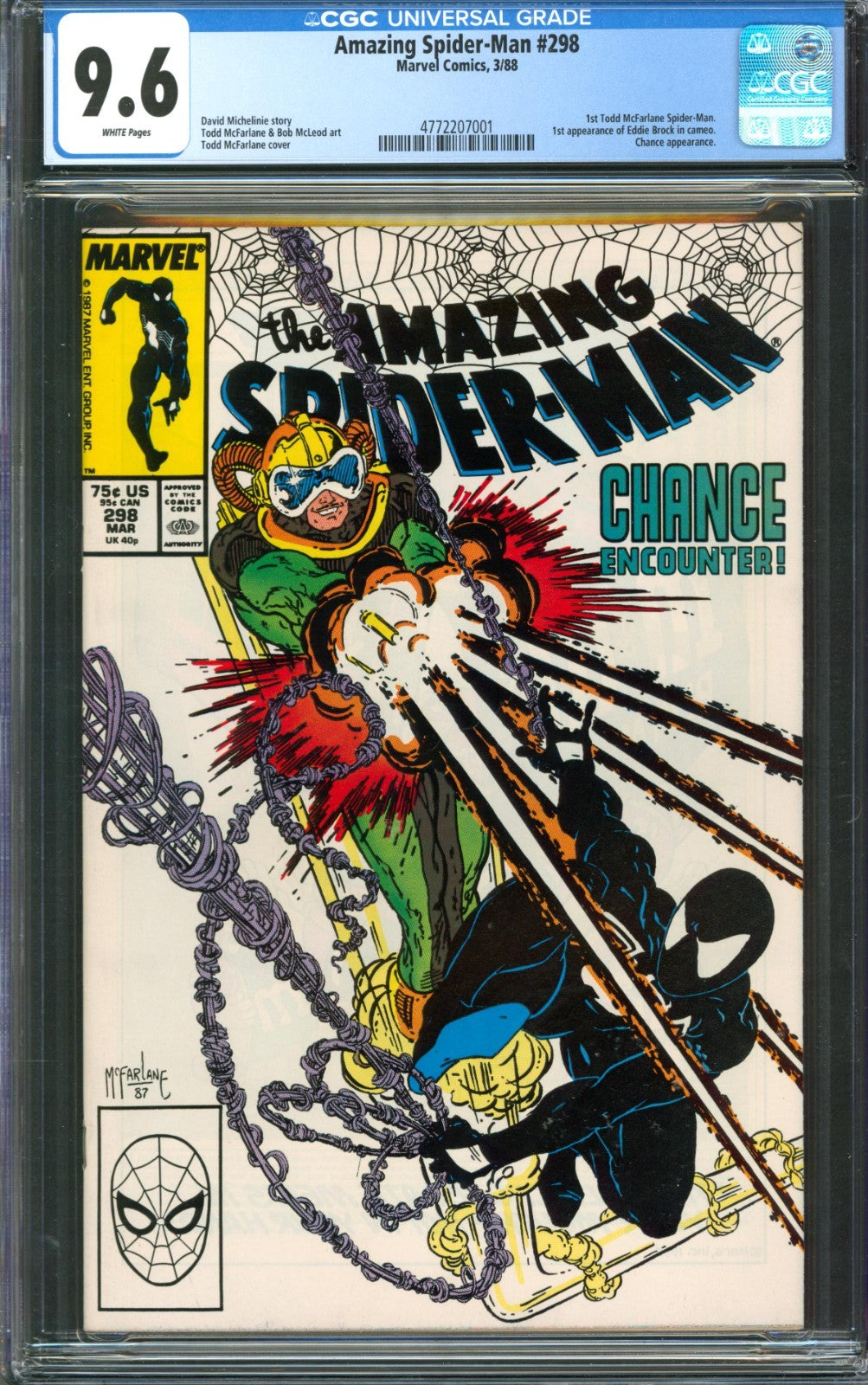Amazing Spider-Man #298 CGC 9.6 Marvel Comics 1988 1st Eddie Brock in Cameo