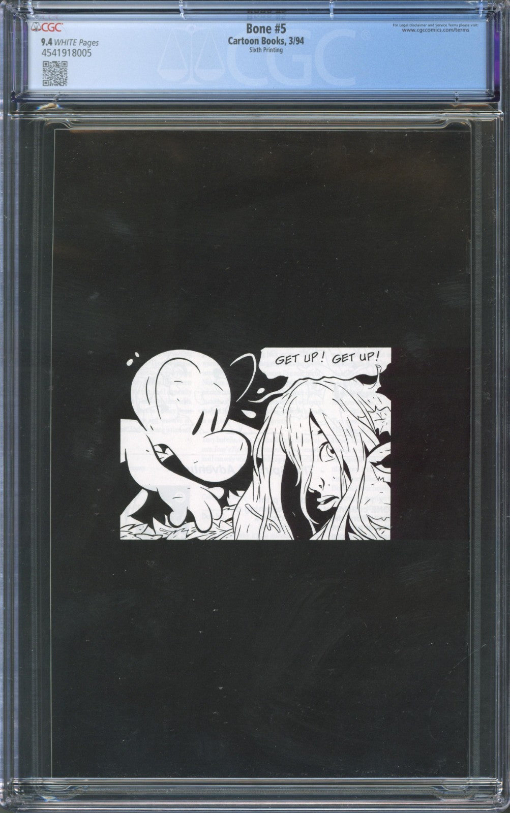 Bone #5 CGC 9.4 Cartoon Books 1994 Sixth Printing Jeff Smith Story & Art