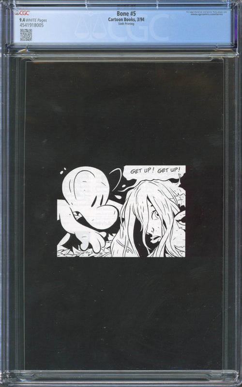 Bone #5 CGC 9.4 Cartoon Books 1994 Sixth Printing Jeff Smith Story & Art