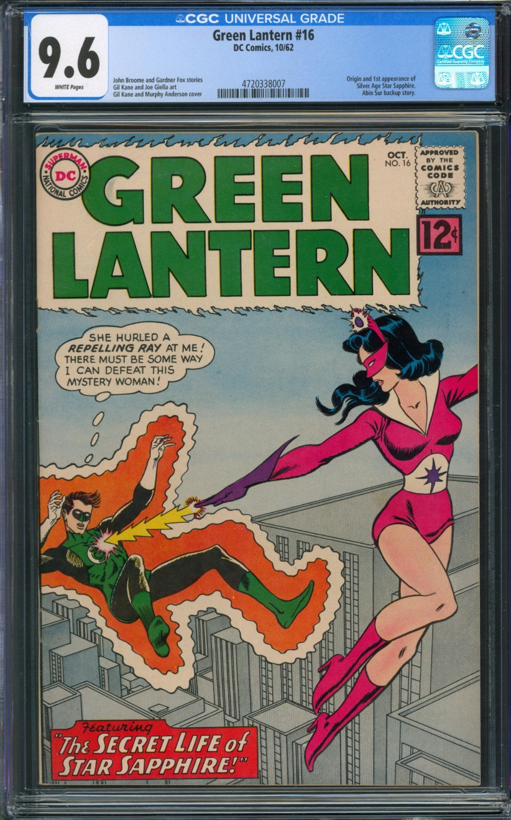 Green Lantern #16 CGC 9.6 D.C. Comics 1962 1st Appearance of S.A. Star Sapphire