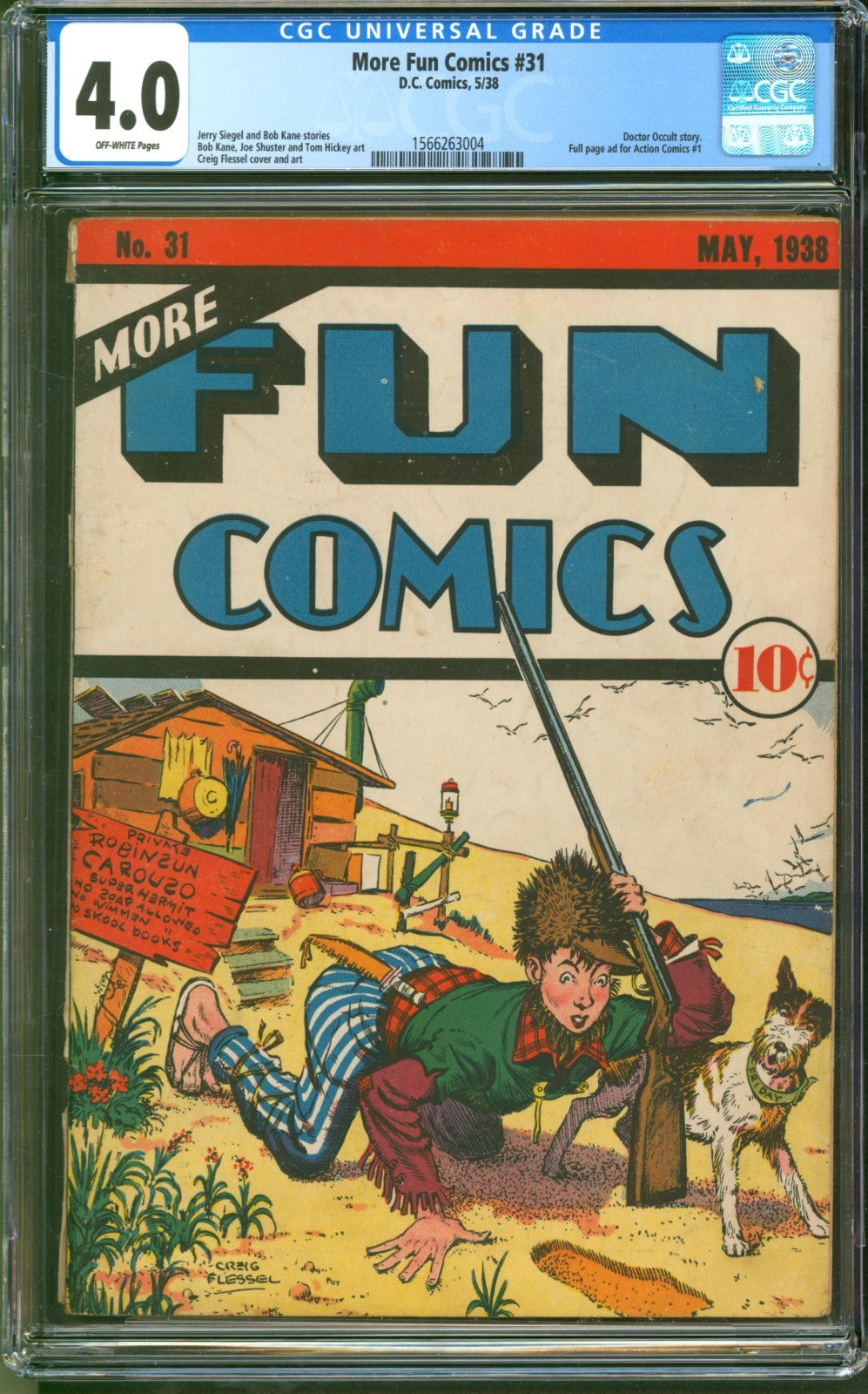 More Fun Comics #31 CGC 4.0 D.C. 1938 Full Page Ad for Action Comics #1 Superman