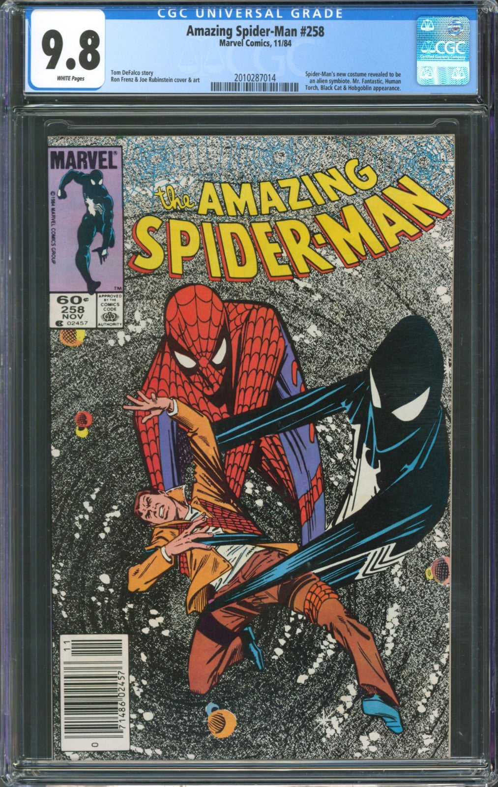 Amazing Spider-Man #258 CGC 9.8 Marvel Comics 1984 Newsstand Alien Symbiote