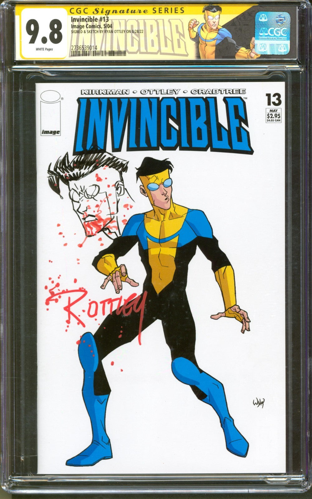 Invincible #13 CGC 9.8 Image Comics 2004 Signed & Sketched by Ryan Ottley