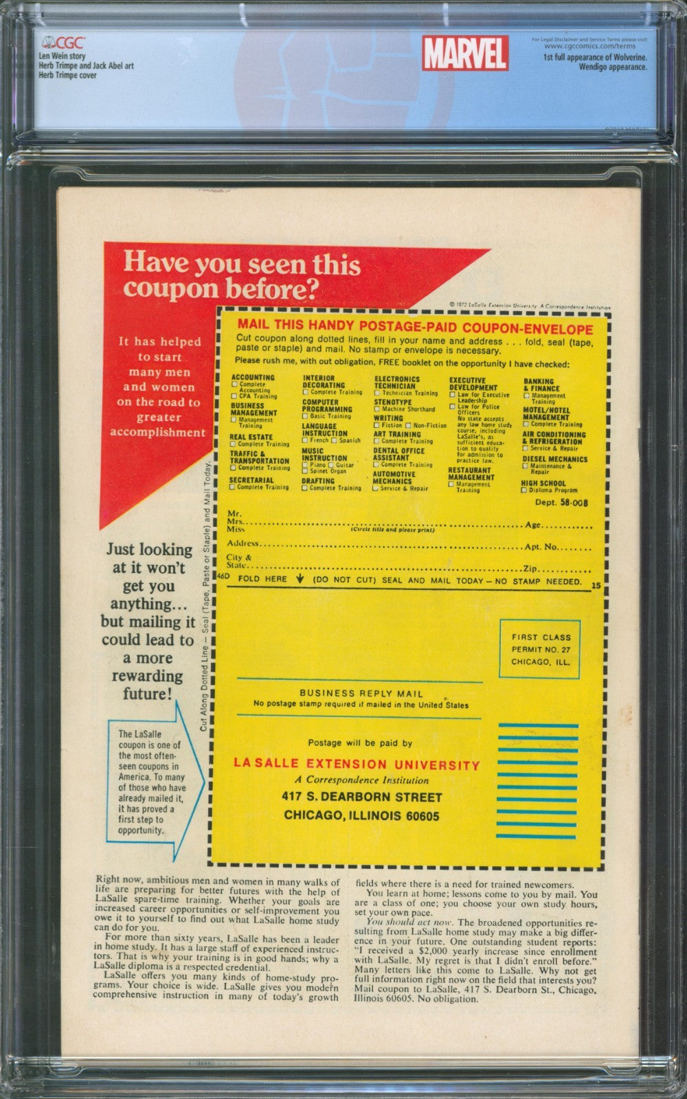 Incredible Hulk #181 CGC 6.5 Marvel Comics 1974 1st Appearance of Wolverine