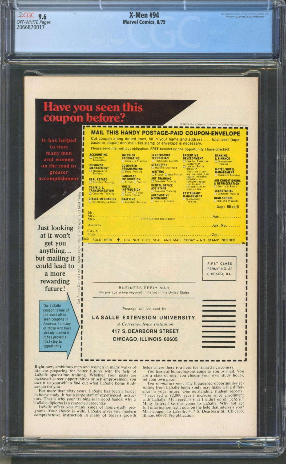 X-Men #94 CGC 9.6 Marvel Comics 1975 New X-Men Begins 2nd Nightcrawler & Storm