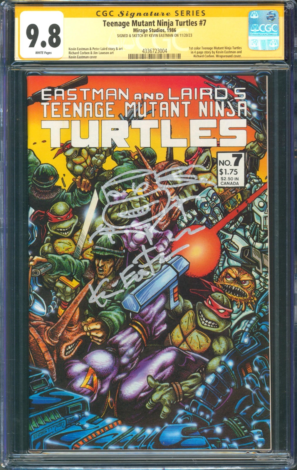Teenage Mutant Ninja Turtles #7 CGC 9.8 Mirage 1986 Eastman Signed & Sketched