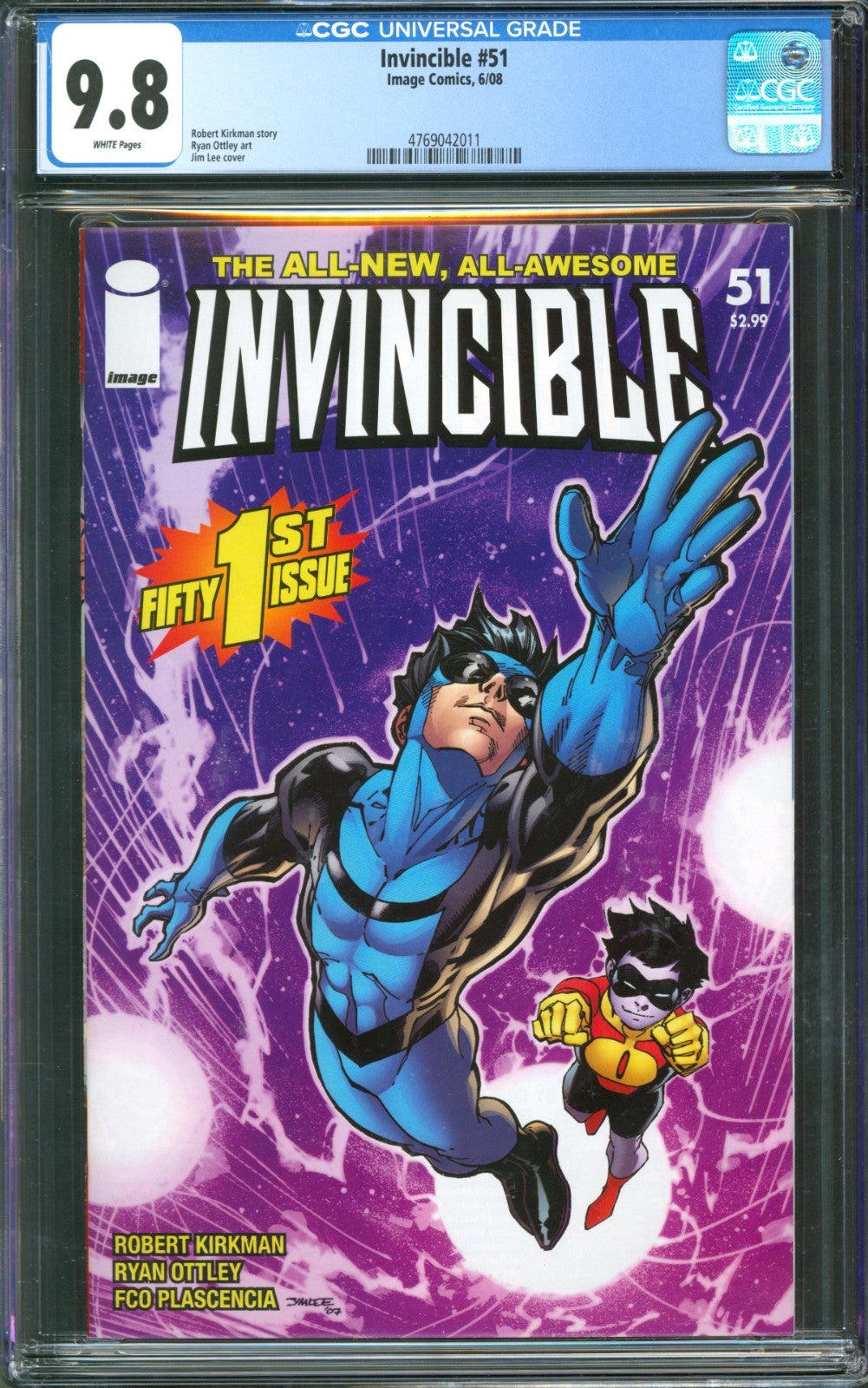 Invincible #51 CGC 9.8 Image Comics 2008 Jim Lee Cover