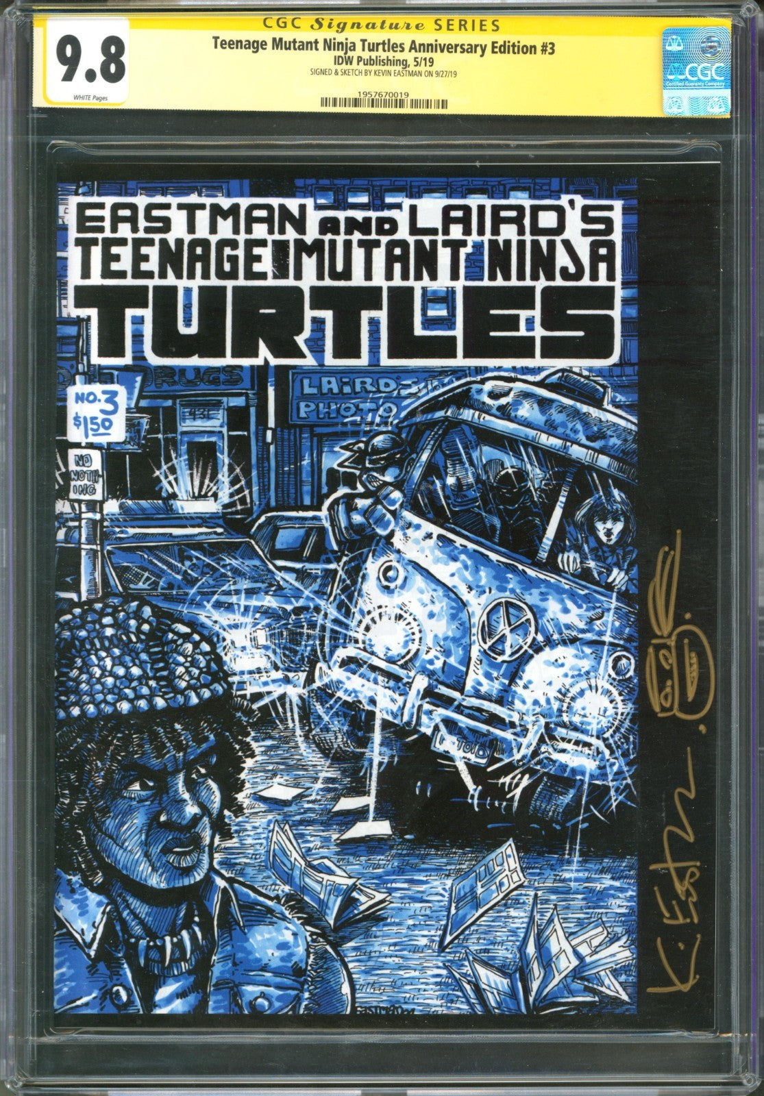 Teenage Mutant Ninja Turtles Anniversary Edition #3 CGC 9.8 IDW 2019 Sketched