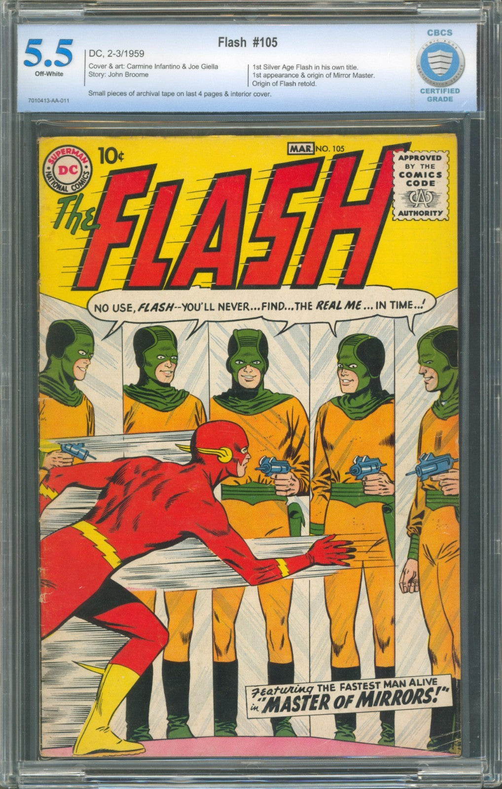 Flash #105 CBCS 5.5 D.C. Comics 1959 1st Silver Age Flash in His Own Title