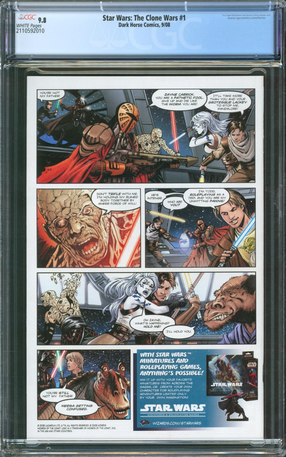 Star Wars: The Clone Wars #1 CGC 9.8 Dark Horse 2008 1st Appearance Ahsoka Tano