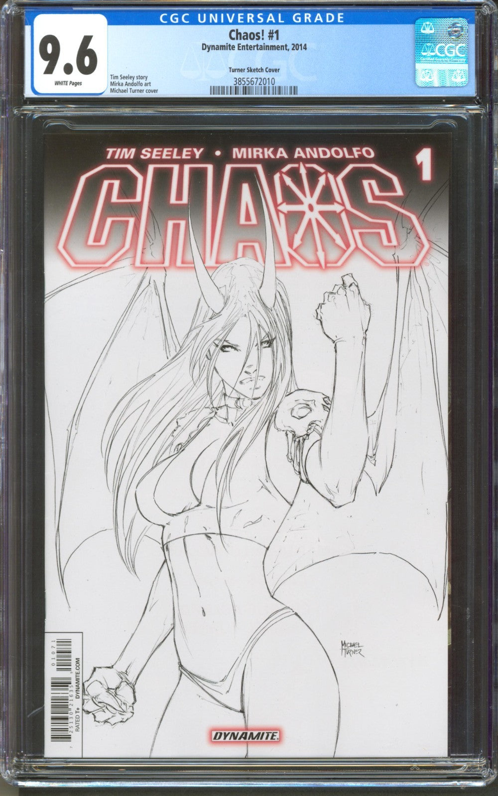 Chaos! #1 CGC 9.6 Dynamite Entertainment 2014 Turner Sketch Cover