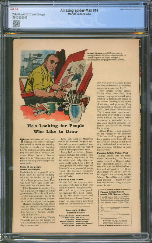 Amazing Spider-Man #14 CGC 7.0 Marvel Comics 1964 1st Appearance of Green Goblin