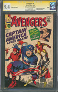 Avengers #4 CGC 9.4 Marvel Comics 1966 Stan Lee Signed Golden Record Reprint GRR