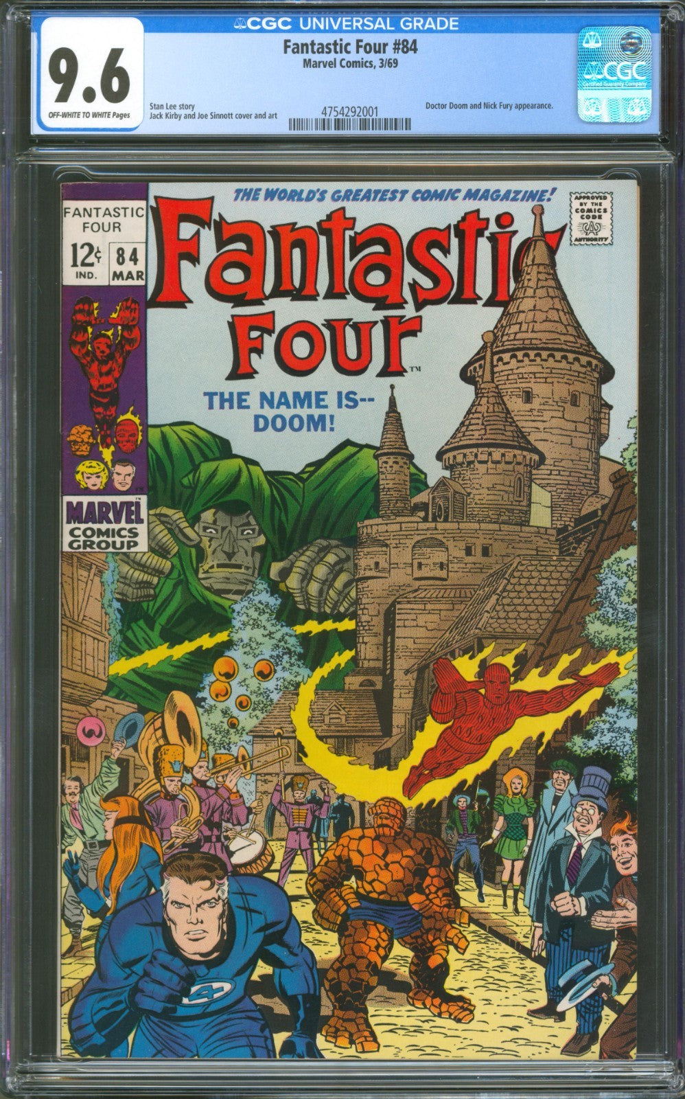Fantastic Four #84 CGC 9.6 Marvel Comics 1969 Doctor Doom Cover