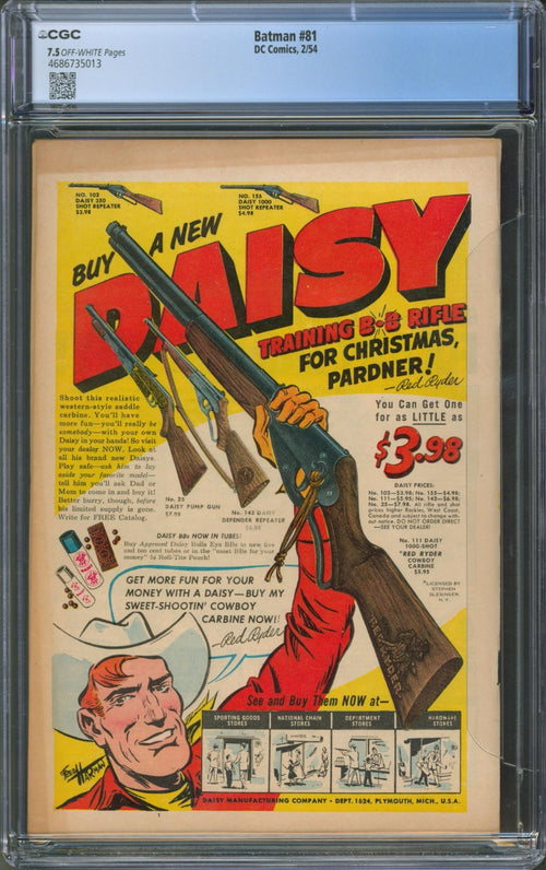 Batman #81 CGC 7.5 D.C. Comics 1954 Two-Face Appearance