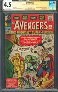 Avengers #1 CGC 4.5 Marvel Comics 1963 1st Avengers Signed by Jack Kirby