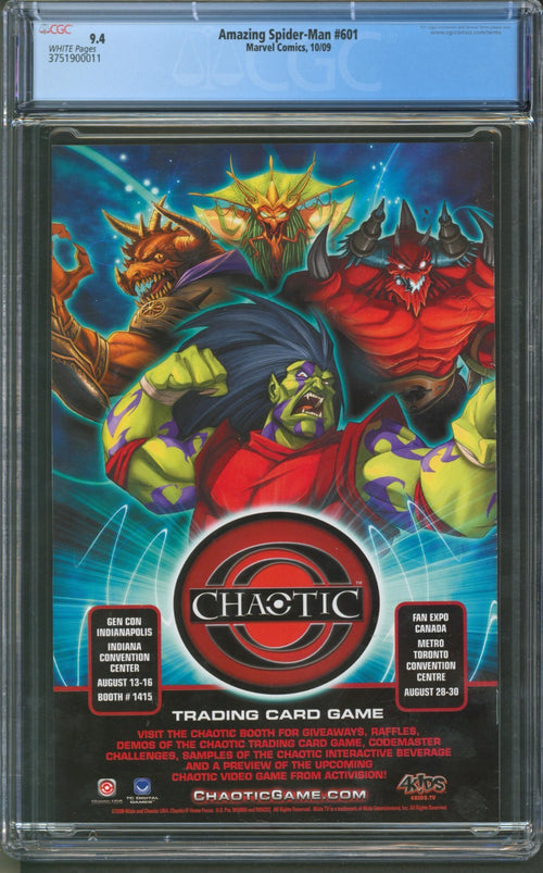 Amazing Spider-Man #601 CGC 9.4 Marvel Comics 2009 J. Scott Campbell Cover
