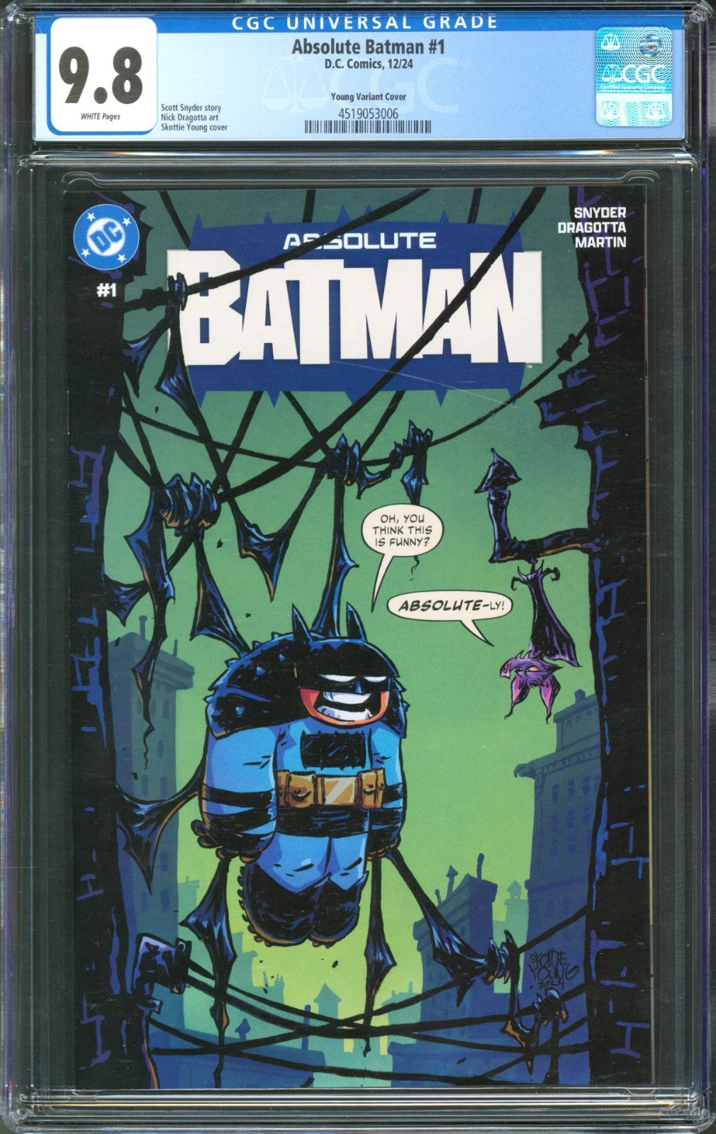 Absolute Batman #1 CGC 9.8 D.C. Comics 2024 Skottie Young Variant Cover