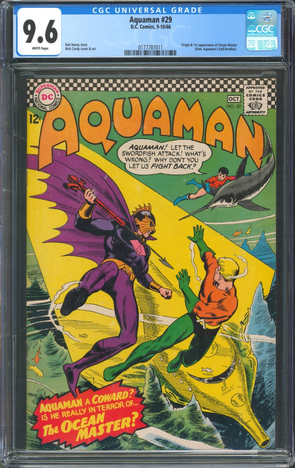Aquaman #29 CGC 9.6 D.C. Comics 1966 White Pages 1st Appearance of Ocean Master