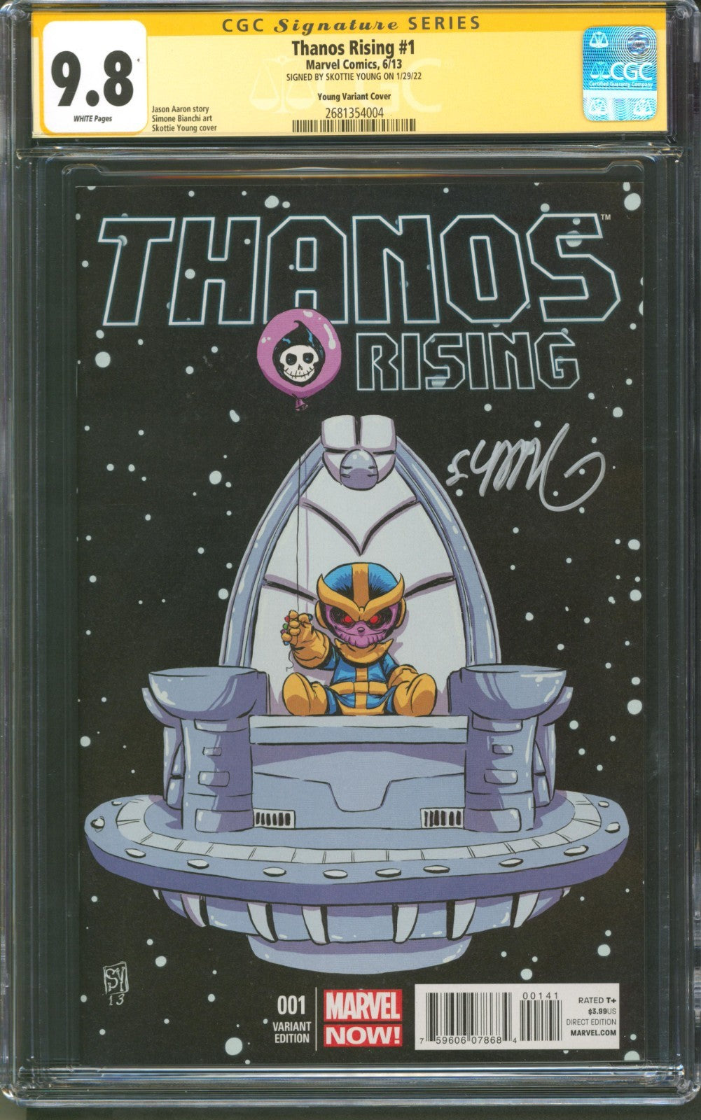 Thanos Rising #1 CGC 9.8 Marvel Comics 2013 Variant Signed by Skottie Young