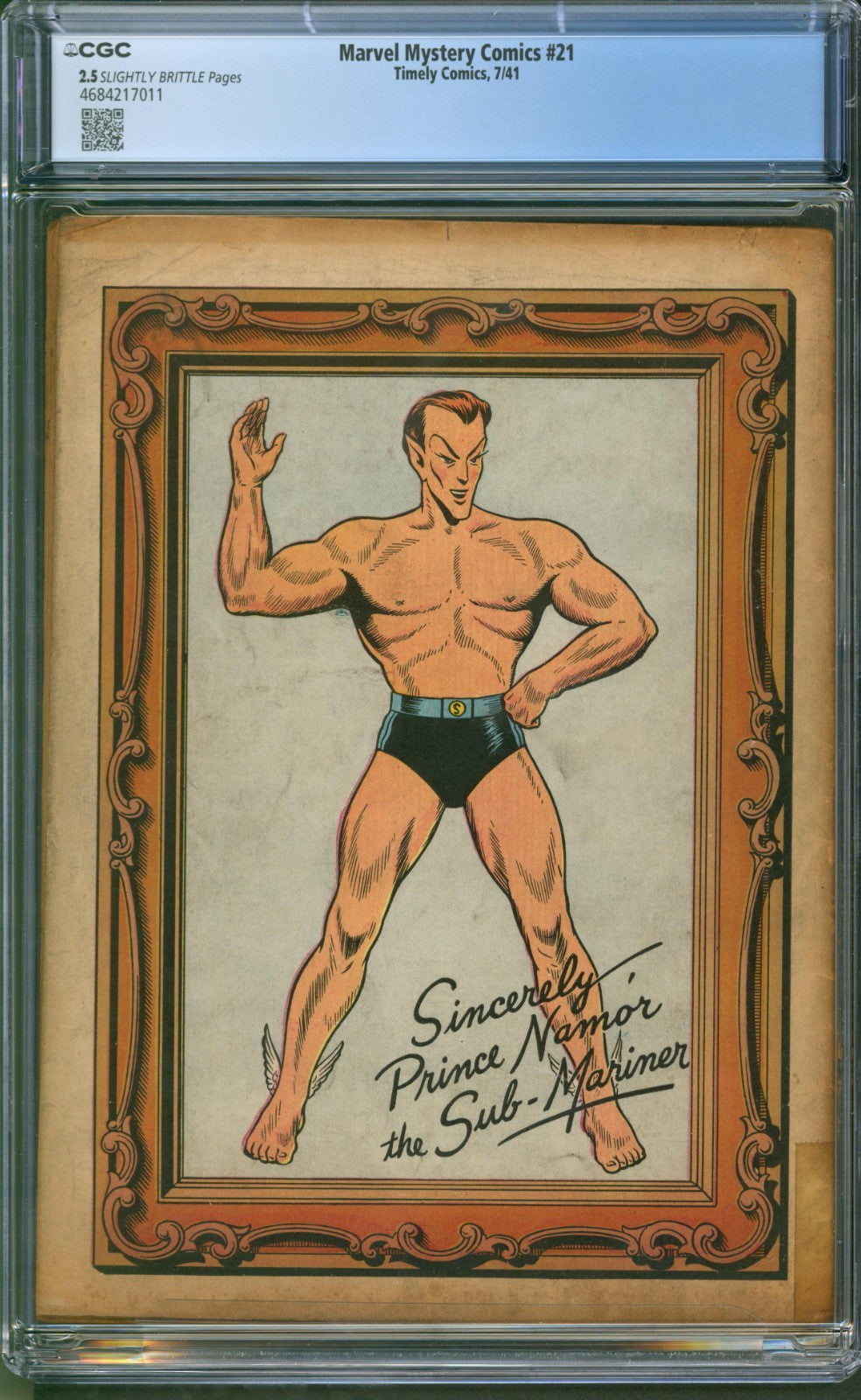 Marvel Mystery Comics #21 CGC 2.5 Timely 1941 1st Appearance of Patriot