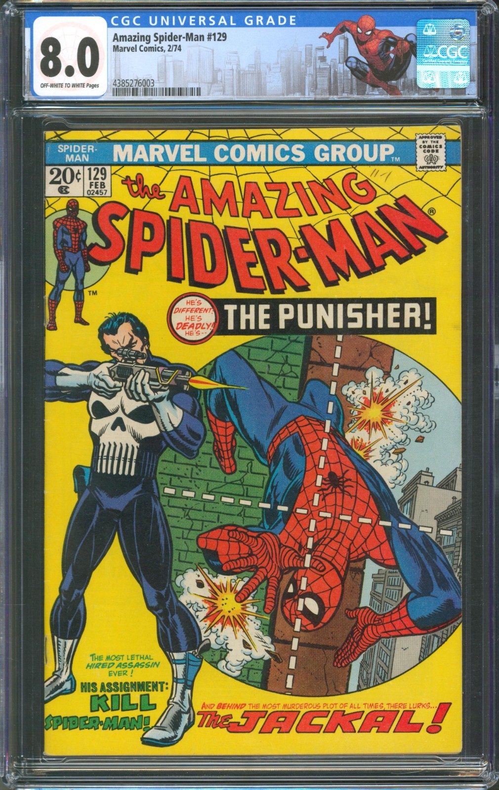 Amazing Spider-Man #129 CGC 8.0 Marvel Comics 1974 1st Appearance of Punisher