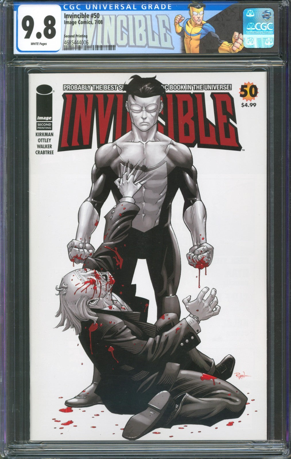 Invincible #50 CGC 9.8 Image Comics 2008 Second Printing Custom Label