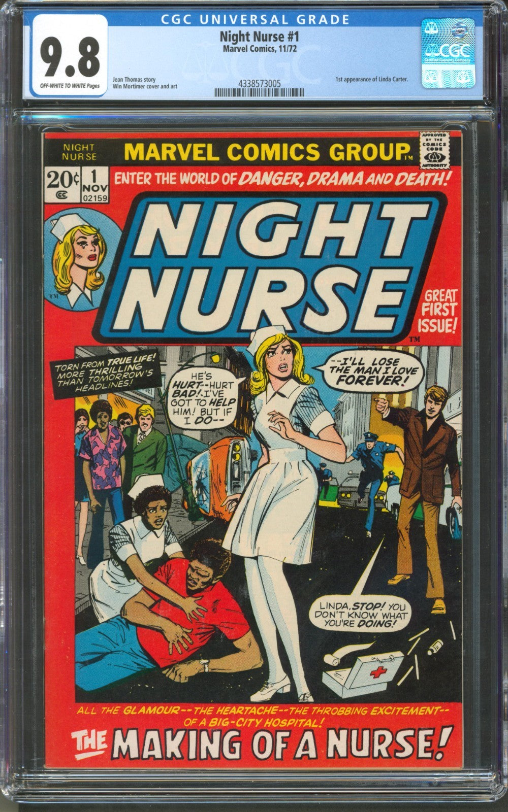 Night Nurse #1 CGC 9.8 Marvel Comics 1972 1st Appearance of Linda Carter