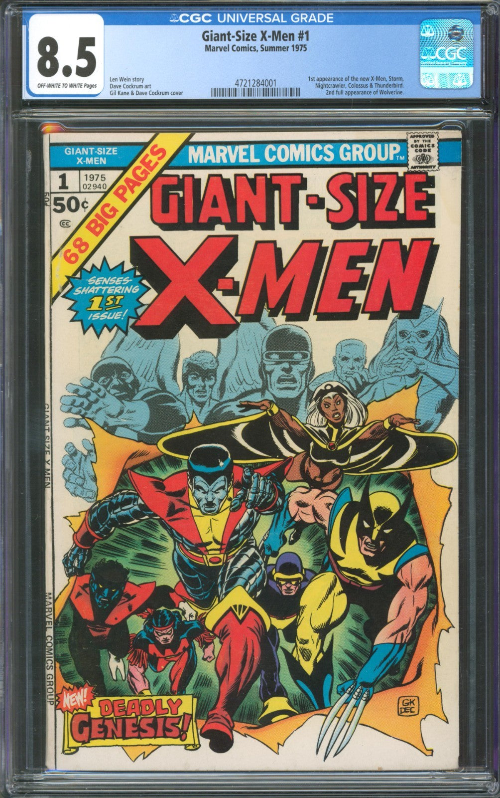 Giant-Size X-Men #1 CGC 8.5 Marvel Comics 1975 1st New X-Men Team 2nd Wolverine