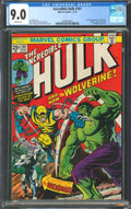 Incredible Hulk #181 CGC 9.0 Marvel Comics 1974 White Pages 1st App of Wolverine
