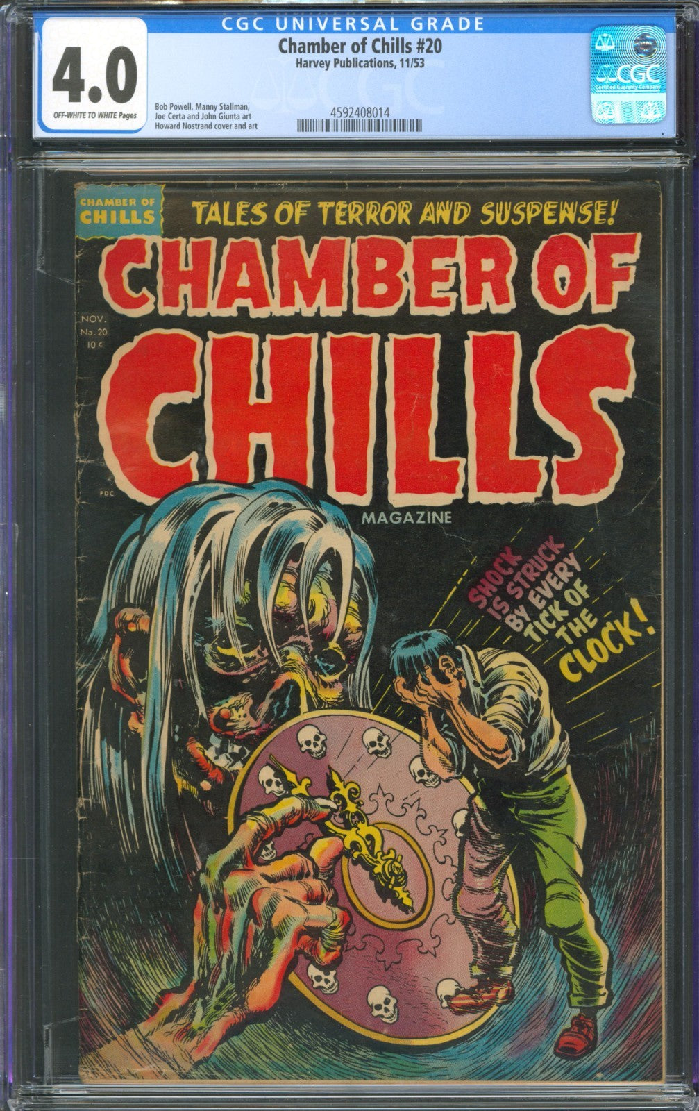 Chamber of Chills #20 CGC 4.0 Harvey Publications 1953 Howard Nostrand Cover