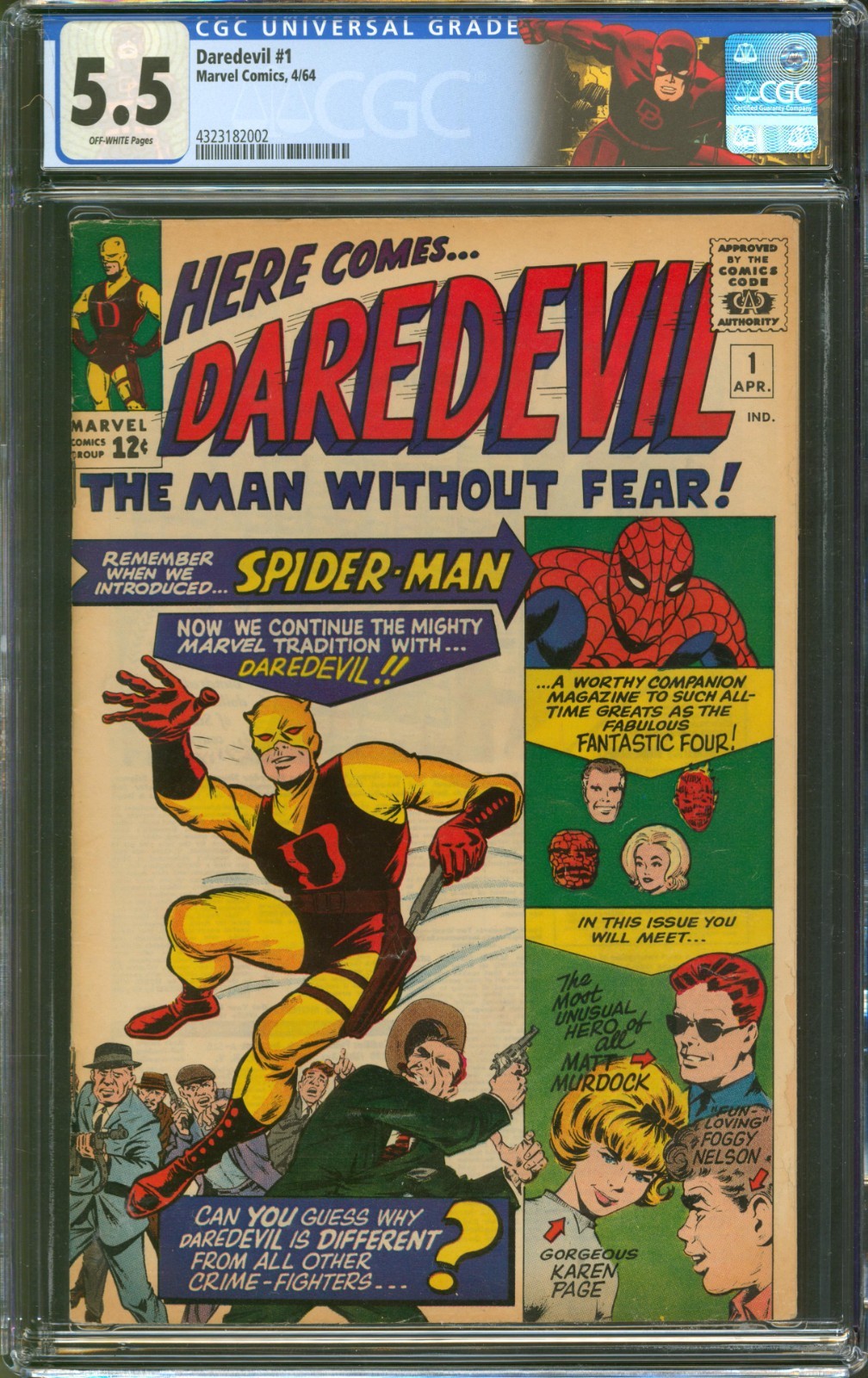 Daredevil #1 CGC 5.5 Marvel Comics 1964 1st Appearance of Matt Murdock