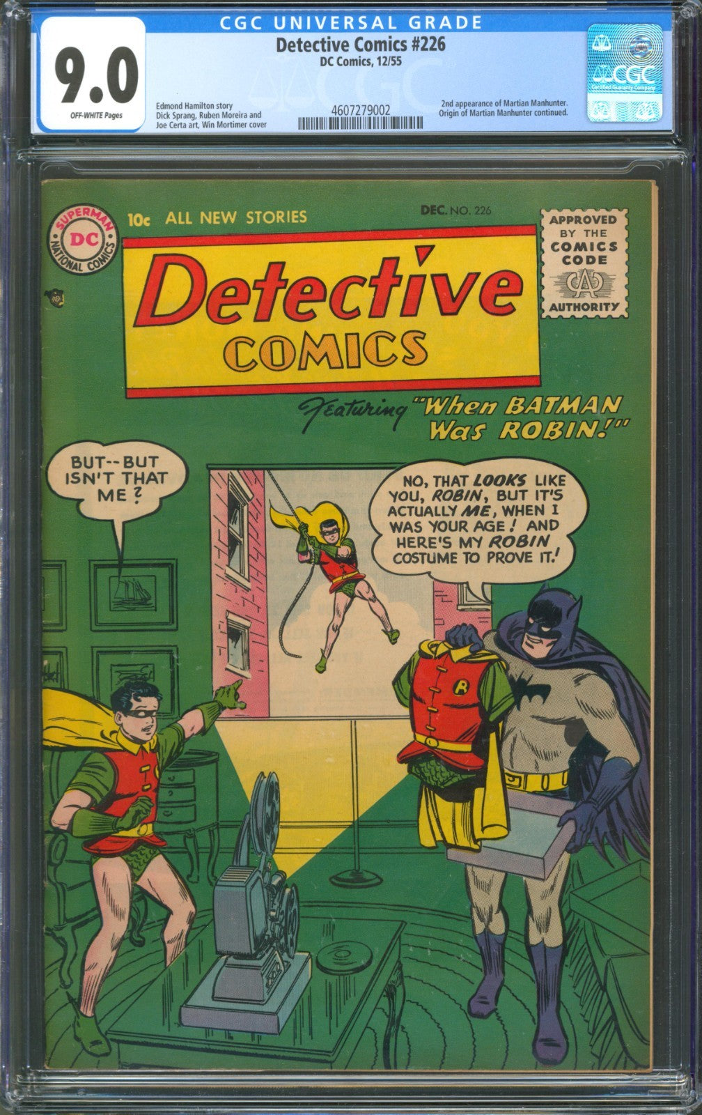 Detective Comics #226 CGC 9.0 D.C. 1955 2nd Martian Manhunter Highest Graded