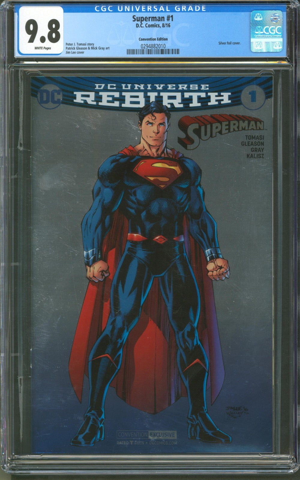 Superman #1 CGC 9.8 D.C. Comics 2016 Convention Edition Silver Foil Rebirth