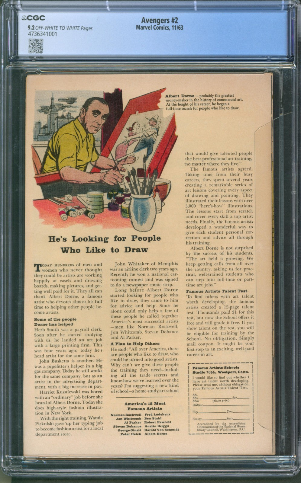 Avengers #2 CGC 9.2 Marvel Comics 1963 1st Appearance of the Space Phantom