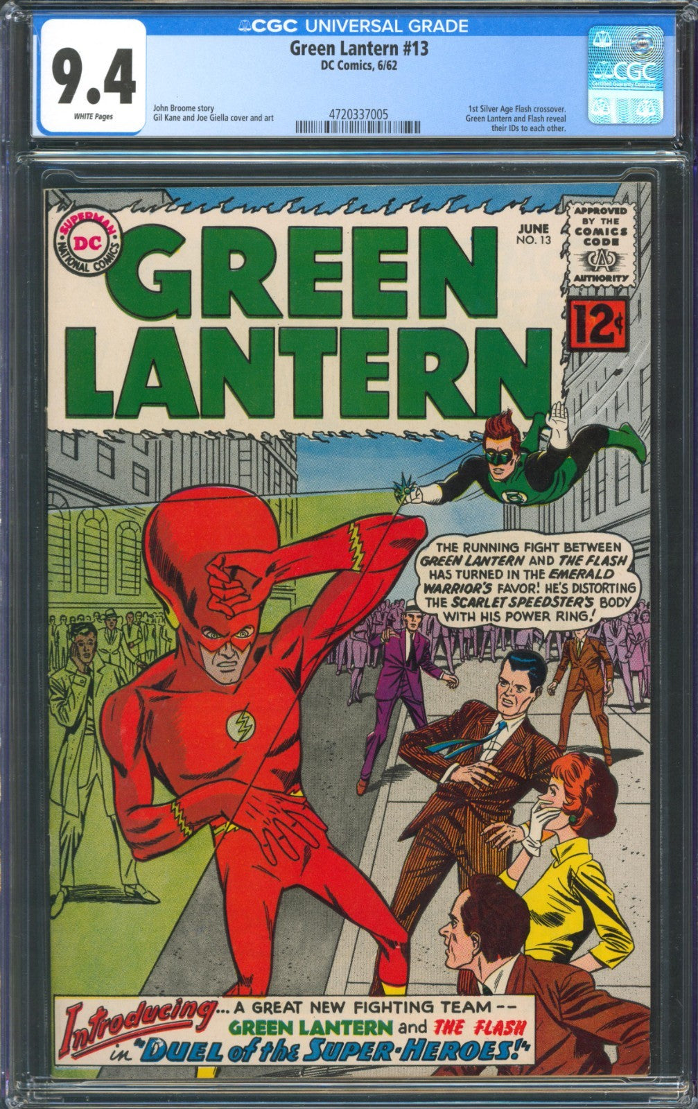 Green Lantern #13 CGC 9.4 D.C. Comics 1962 1st Silver Age Flash Crossover