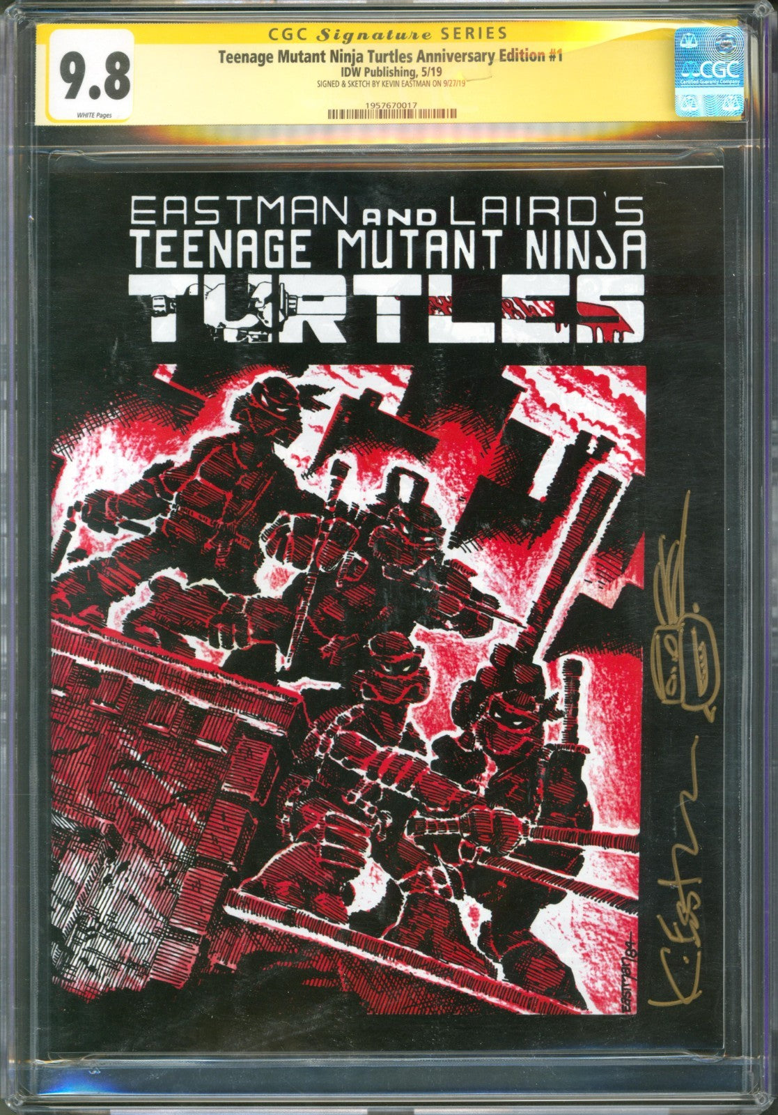 Teenage Mutant Ninja Turtles Anniversary Edition #1 CGC 9.8 IDW 2019 Sketched
