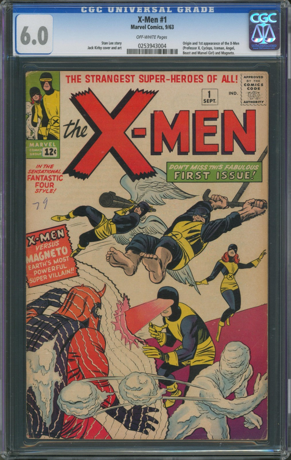 X-Men #1 CGC 6.0 Marvel Comics 1963 1st Appearance of Professor X & Magneto