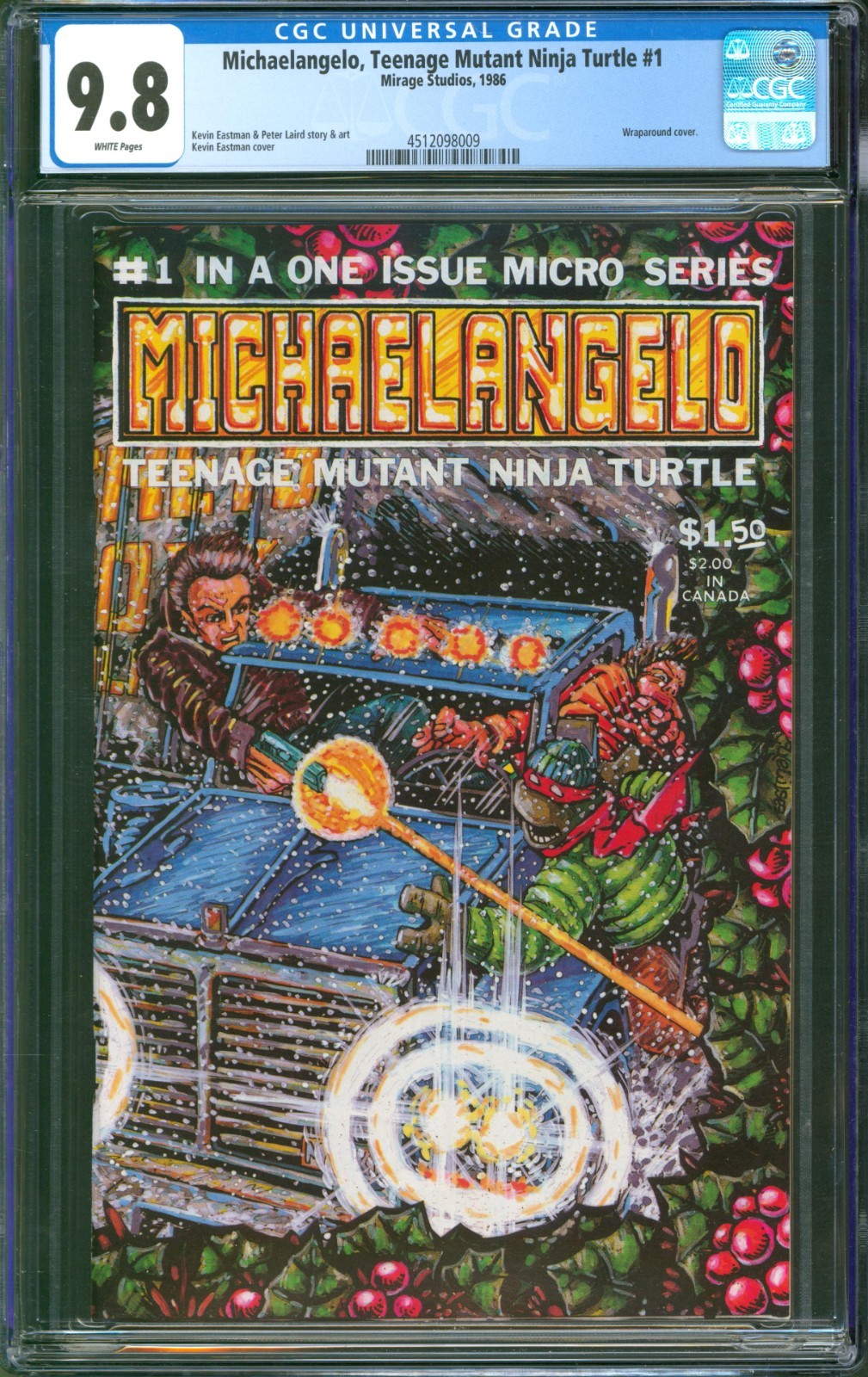 Michaelangelo, Teenage Mutant Ninja Turtle #1 CGC 9.8 Mirage Studios 1986