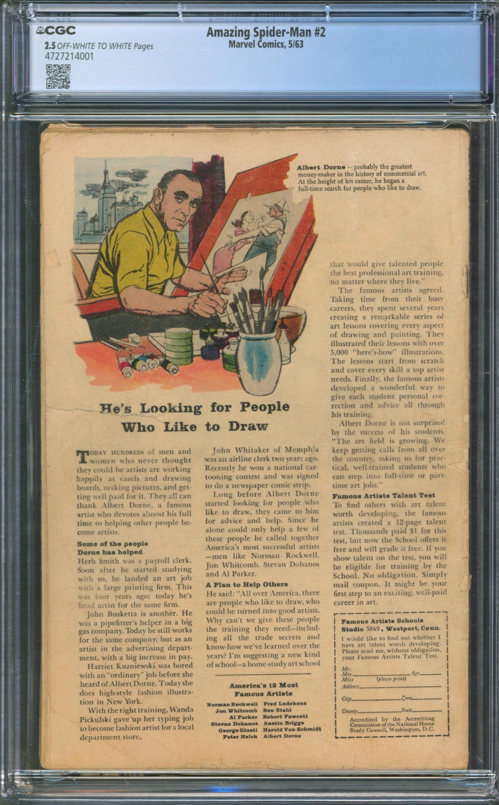 Amazing Spider-Man #2 CGC 2.5 Marvel Comics 1963 1st Appearance of the Vulture